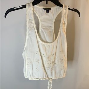 Eyelet tank crop top